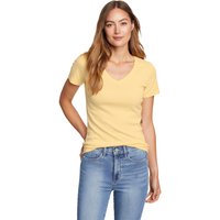Eddie Bauer ® Favorite Shirt - Kurzarm mit V-Ausschnitt Damen Gelb Gr. S von Eddie Bauer