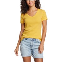 Eddie Bauer ® Favorite Shirt - Kurzarm mit V-Ausschnitt Damen Gelb Gr. XS von Eddie Bauer