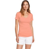 Eddie Bauer ® Favorite Shirt - Kurzarm mit V-Ausschnitt Damen Orange Gr. S von Eddie Bauer