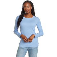 Eddie Bauer ® Favorite Shirt - Langarm mit Rundhalsausschnitt - uni Damen Blau Gr. XS von Eddie Bauer