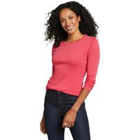 Eddie Bauer ® Favorite Shirt - Langarm mit Rundhalsausschnitt - uni Damen Rot Gr. XS von Eddie Bauer