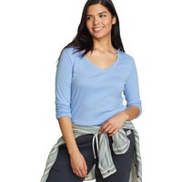 Eddie Bauer ® Favorite Shirt - Langarm mit V-Ausschnitt Damen Blau Gr. M von Eddie Bauer