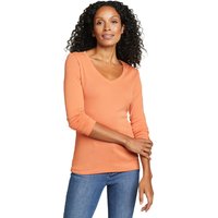 Eddie Bauer ® Favorite Shirt - Langarm mit V-Ausschnitt Damen Orange Gr. L von Eddie Bauer