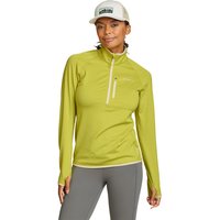 Eddie Bauer ® HIGH ROUTE GRID Fleeceshirt mit 1/4 Reissverschluss Damen Grün Gr. M von Eddie Bauer