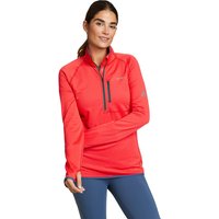 Eddie Bauer ® HIGH ROUTE GRID Fleeceshirt mit 1/4 Reissverschluss Damen Orange Gr. L von Eddie Bauer