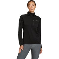 Eddie Bauer ® HIGH ROUTE GRID Fleeceshirt mit 1/4 Reissverschluss Damen Schwarz Gr. L von Eddie Bauer