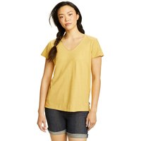 Eddie Bauer ® Hemplify Shirt - Kurzarm mit V-Ausschnitt Damen Orange Gr. L von Eddie Bauer