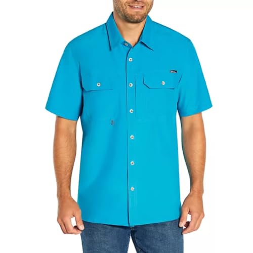 Eddie Bauer Atlas Exploration Flex Kurzarmhemd für Herren, Blaue Donau, XX-Large von Eddie Bauer