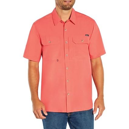 Eddie Bauer Atlas Exploration Flex Kurzarmhemd für Herren, Lachs-Cayenne, XX-Large von Eddie Bauer