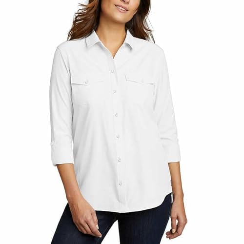 Eddie Bauer Damen Departure Top, Weiss/opulenter Garten, XX-Large von Eddie Bauer