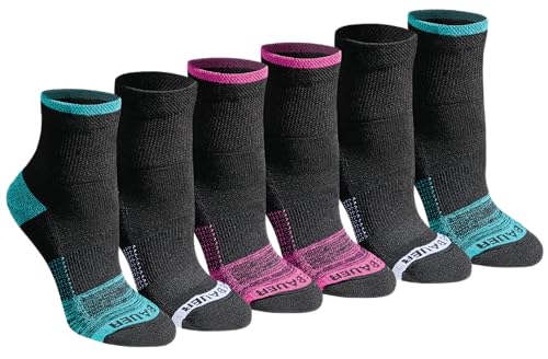 Eddie Bauer Damen Dura Dri Moisture Control Quarter Socken Multipack, Schwarz sortiert (6 Paar), Medium von Eddie Bauer
