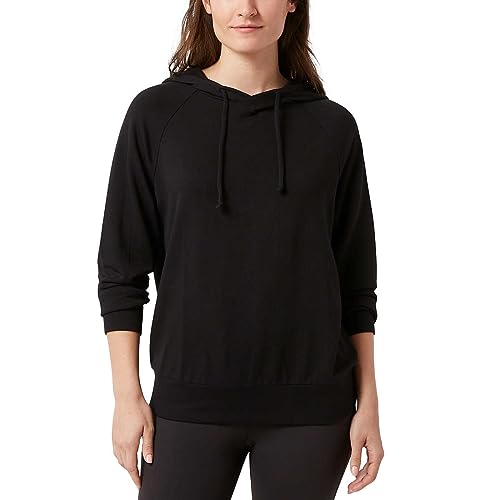 Eddie Bauer Damen-Kapuzenpullover mit Kordelzug, weicher Stoff, entspannte Passform, Schwarz, XXL von Eddie Bauer