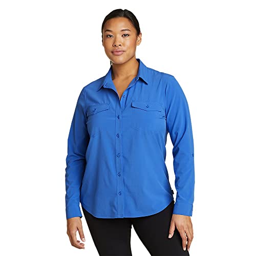 Eddie Bauer Damen Langarmshirt Departure 2.0, Brilliantes Blau, Groß von Eddie Bauer