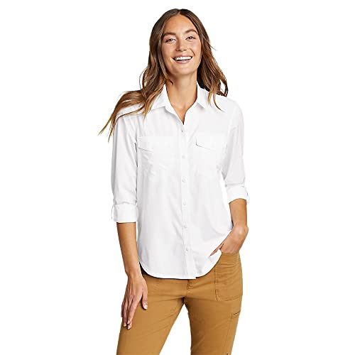 Eddie Bauer Damen Langarmshirt Departure 2.0, schneeweiß, Mittel von Eddie Bauer