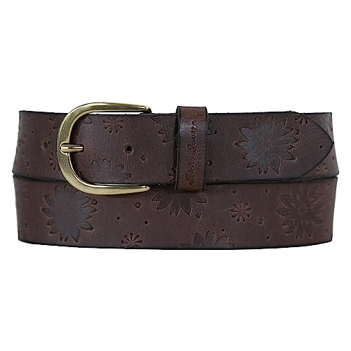 Eddie Bauer Damen Leder Floral Tooled-Braun-M Gürtel, M von Eddie Bauer