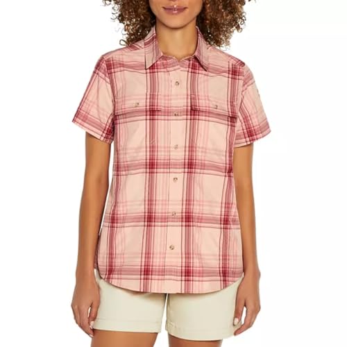 Eddie Bauer Damen Mountain Ripstop Kurzarm Shirt, Pfirsich-Starling, XX-Large von Eddie Bauer