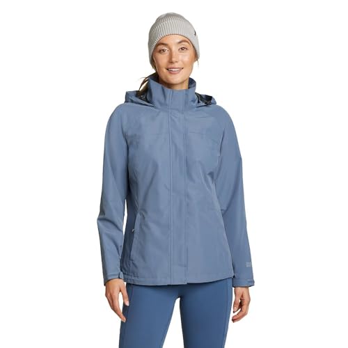 Eddie Bauer Damen Packable Rainfoil Jacke, Blue Haze Recycelt, XL von Eddie Bauer