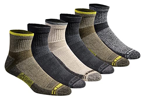 Eddie Bauer Herren Dura Dri Moisture Control 6-Pair Quarter Socken, Olivgrün Sortiert (6 Paar), Large (6er Pack) von Eddie Bauer