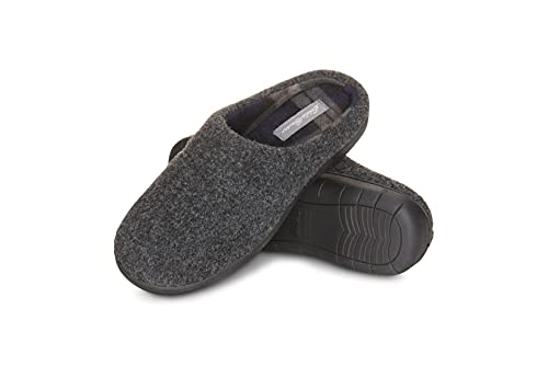 Eddie Bauer Herren Fremont Hausschuhe | Hauspantoffeln für Männer | Gepolstertes Fußbett Leichte Schlupfschuhe Schlafzimmer Schuhe mit Gummilaufsohle, grau, Medium von Eddie Bauer