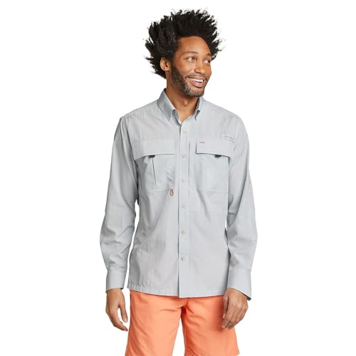 Eddie Bauer Herren Guide UPF 2.0 Langarmshirt, Lt Gray, XL von Eddie Bauer