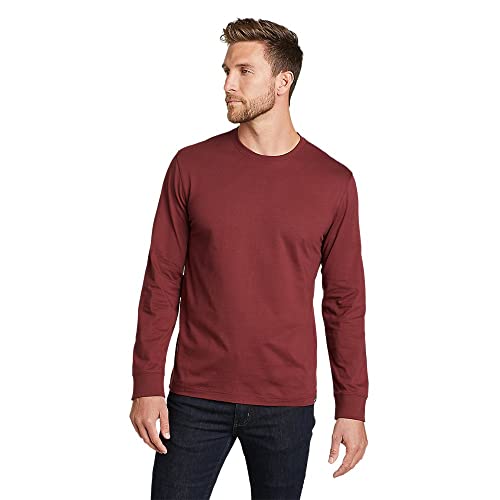 Eddie Bauer Herren Legend Wash 100% Baumwolle Langarm Classic T-Shirt, Dusty Red, L von Eddie Bauer