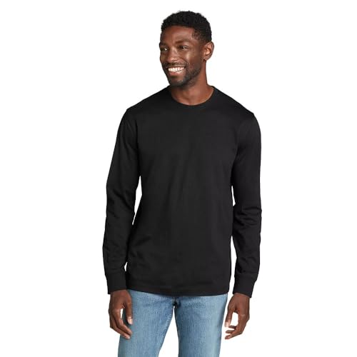 Eddie Bauer Herren Legend Wash 100% Baumwolle Langarm Classic T-Shirt, Schwarz, 3X-Groß von Eddie Bauer