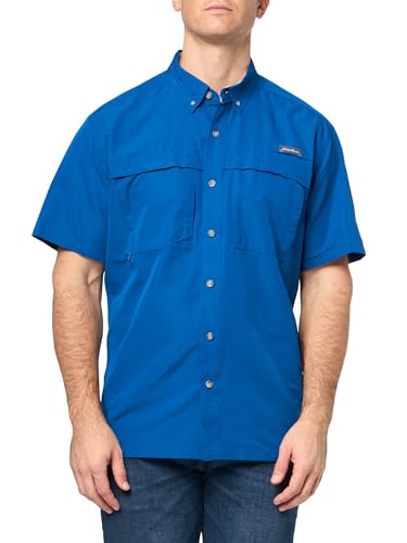 Eddie Bauer Herren Ripstop Guide Kurzarmshirt, Pazifikblau, L von Eddie Bauer