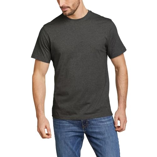 Eddie Bauer Herren T-Shirt Legend Wash 100% Baumwolle Kurzarm Classic, Dunkelgrau, XL von Eddie Bauer