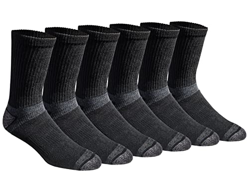 Eddie Bauer Herren Dura Dri Moisture Control Crew Multipack Socken, Schwarz (6 Paar), Large von Eddie Bauer