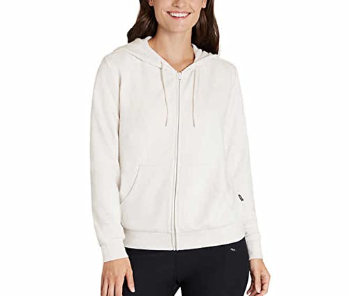 Eddie Bauer Superweiche Damen-Kapuzenjacke mit durchgehendem Reißverschluss, kreidefarben, XX-Large von Eddie Bauer