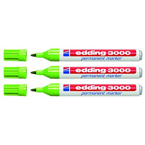 Permanentmarker 3000 1,5-3,0mm hellgrün 3er-Pack von edding