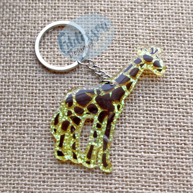 Glitzernde Giraffe Schlüsselanhänger Glitzernde Giraffe Schlüsselanhänger von EddissonDesigns