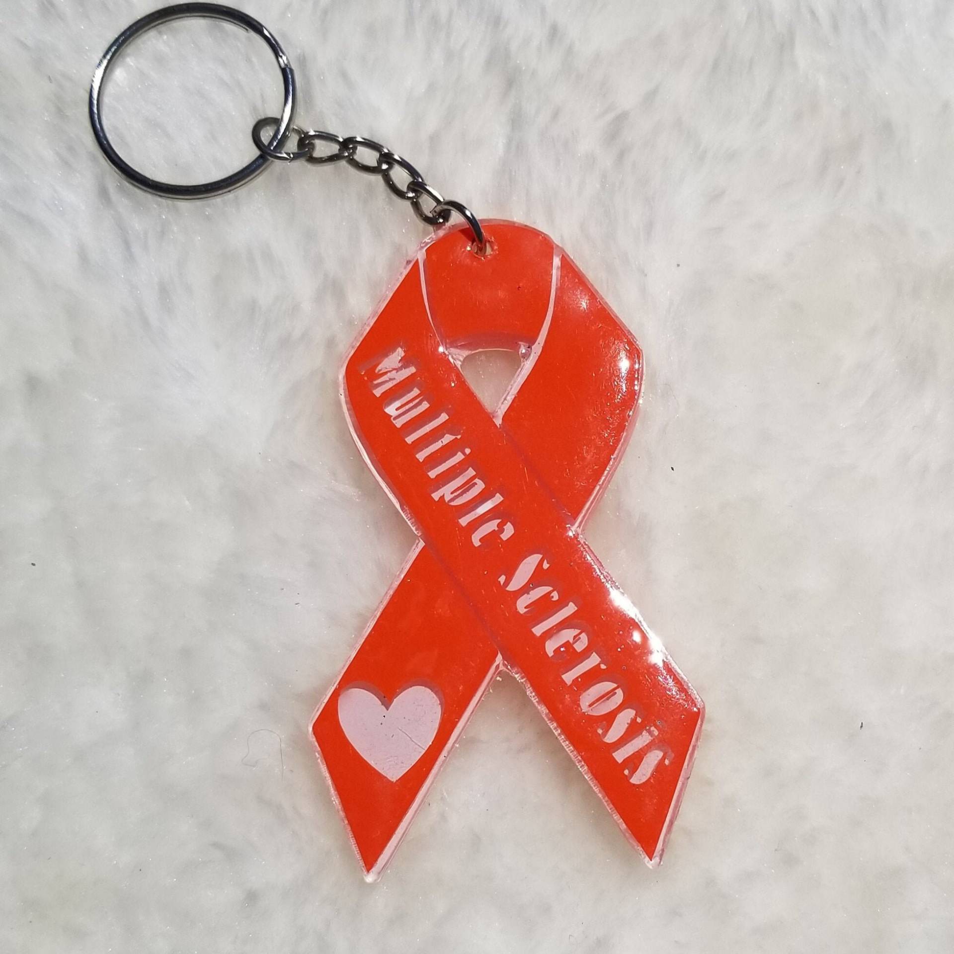 Multiples Sklerose Bewusstseinsband Schlüsselanhänger | Auf Bestellung Gefertigt von EddissonDesigns