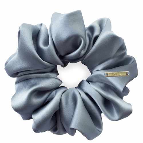Edealiss silk Scrunchies, Haargummis aus 100% Seide, Zopfgummis, Pferdeschwanzhalter, Haarband aus Seide, Scrunchies mit starkem Halt für Frauen und Mädchen, Haarschmuck (Blau) von Edealiss