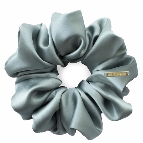 Edealiss silk Scrunchies, Haargummis aus 100% Seide, Zopfgummis, Pferdeschwanzhalter, Haarband aus Seide, Scrunchies mit starkem Halt für Frauen und Mädchen (Wassergrün) von Edealiss