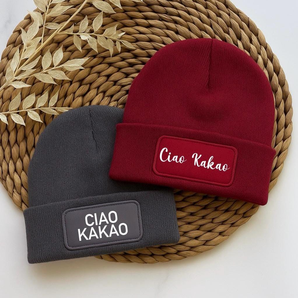 Mützen | Beanie Ciao Kakao Geschenk Handmade Personalisiert Wintermütze Winter Unisex Damen Mützen | Beanie Ciao Kakao Geschenk Handmade Personalisiert Wintermütze Winter Unisex Damen von EdelPrint