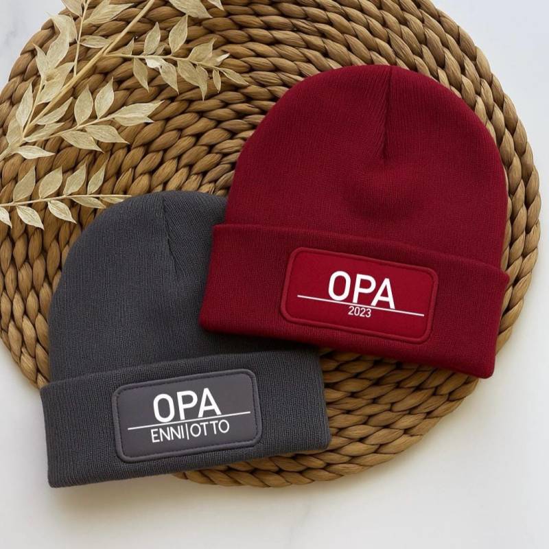 Mützen | Beanie Opa Grandpa Papa Vatertag Handmade Personalisiert Wintermütze Winter Unisex Herrentag von EdelPrint