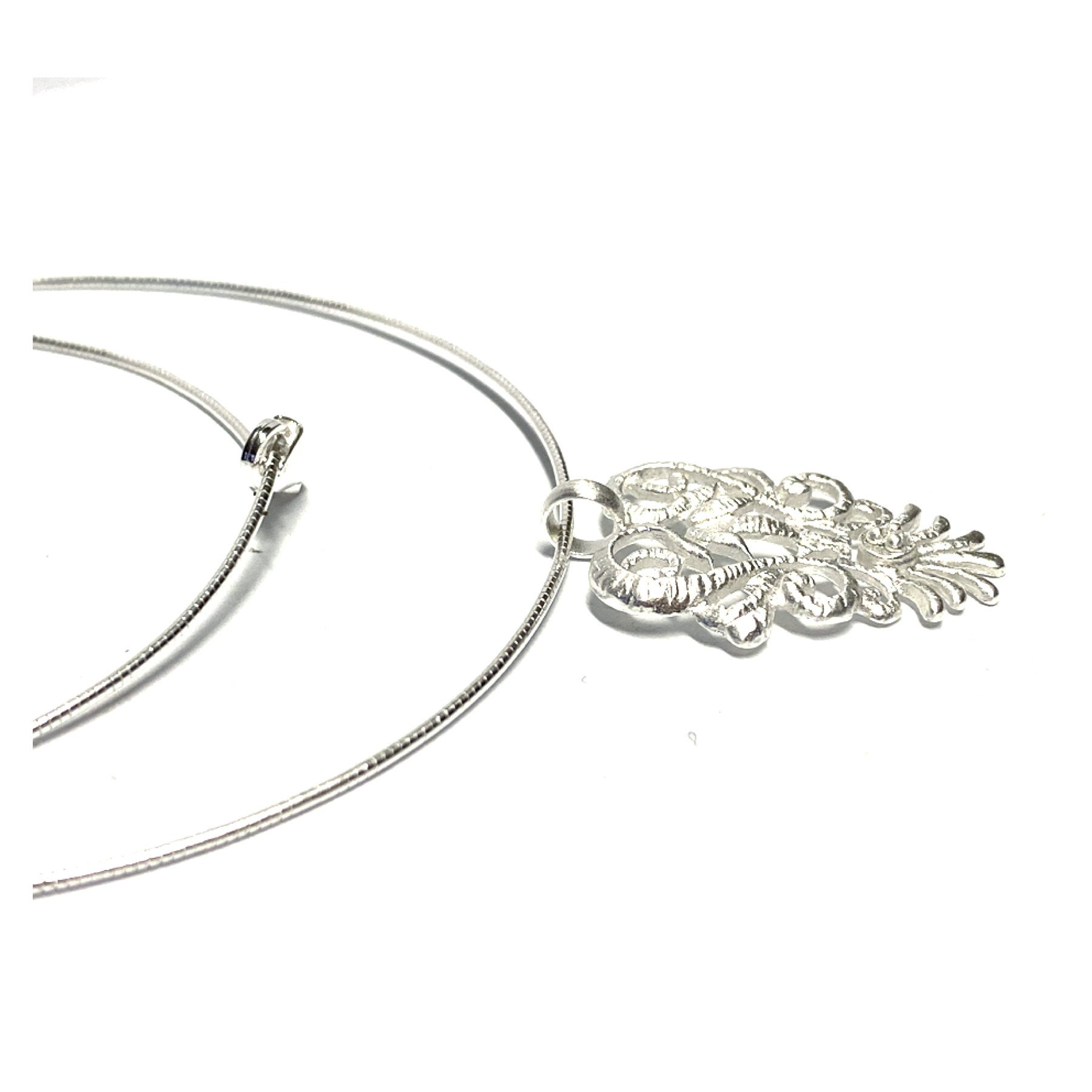 Anhänger Silber 925/ - Matt Ornament Filigran Floral Muster Inklusive Halsreif 43cm von EdelSchmiede925