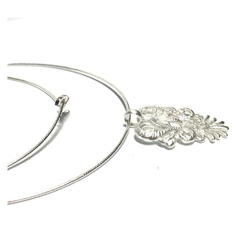 Anhänger Silber 925/ - Matt Ornament Filigran Floral Muster Inklusive Halsreif 43cm von EdelSchmiede925