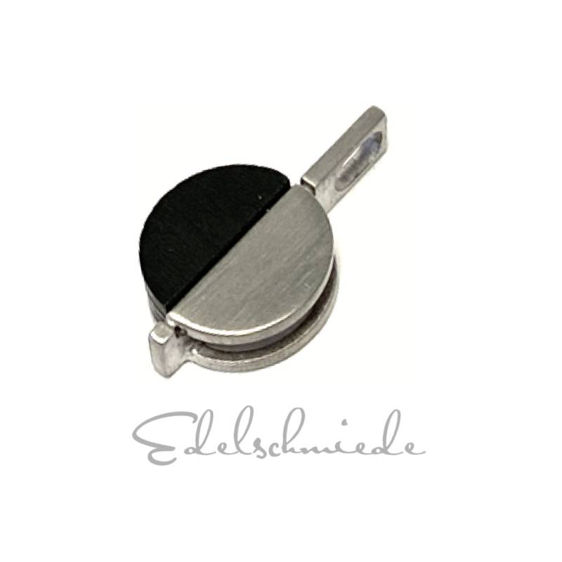 Anhänger Silber 925 Rhodiniert Matt Ebenholz Halbkreis Kettengleiter von EdelSchmiede925