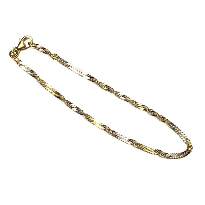 Armband 333/ - Gelbgold Bicolor Singapurkette 2, 4mm Gliederarmband 19cm von EdelSchmiede925