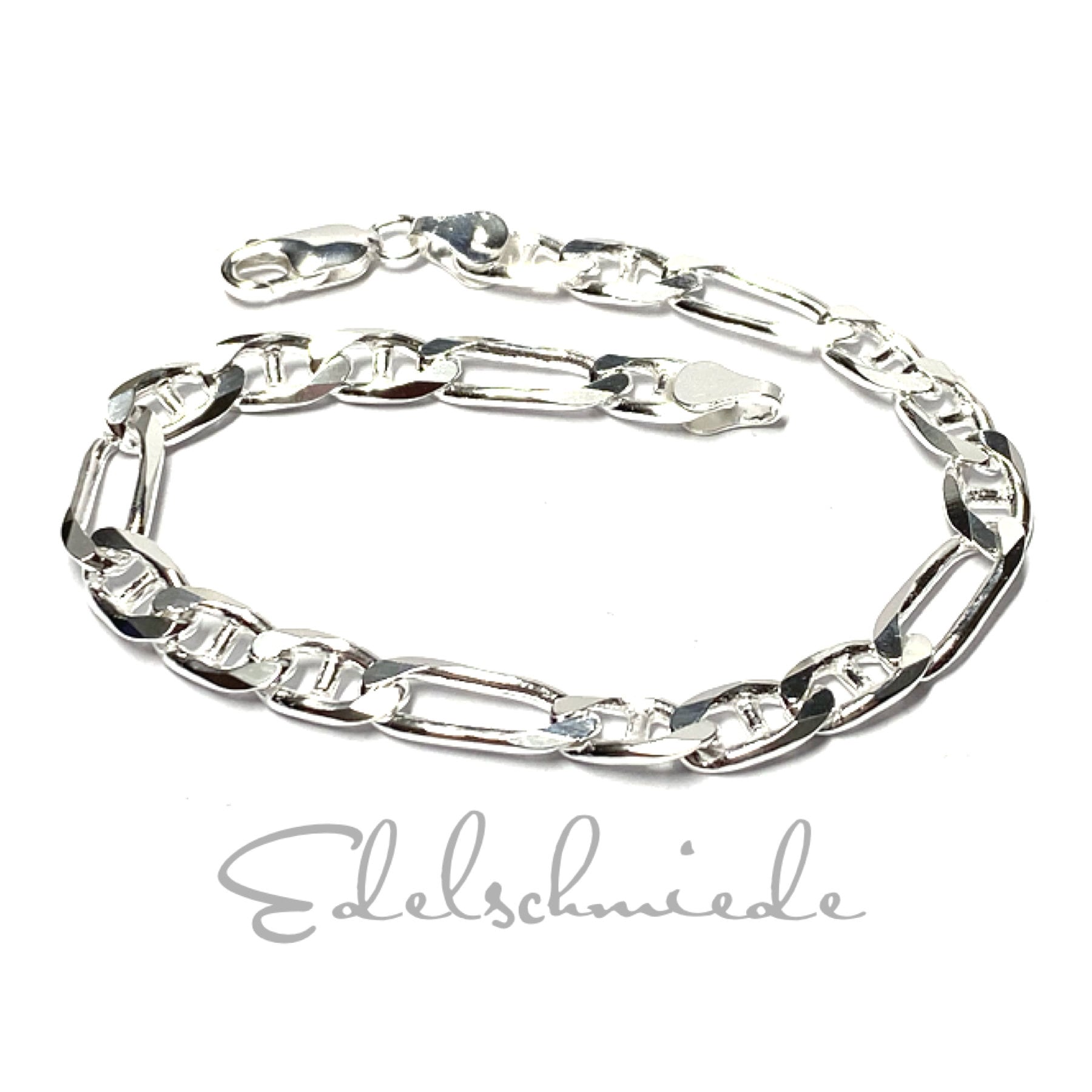 Armband 925/ - Sterling Silber Stegpanzer Figaro 31 Stabil Beweglich 22cm von EdelSchmiede925