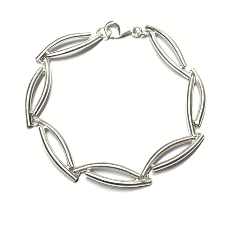 Armband 925 Silber Matt Spitzen Modern Ausgefallen 20cm Silberarmband von EdelSchmiede925