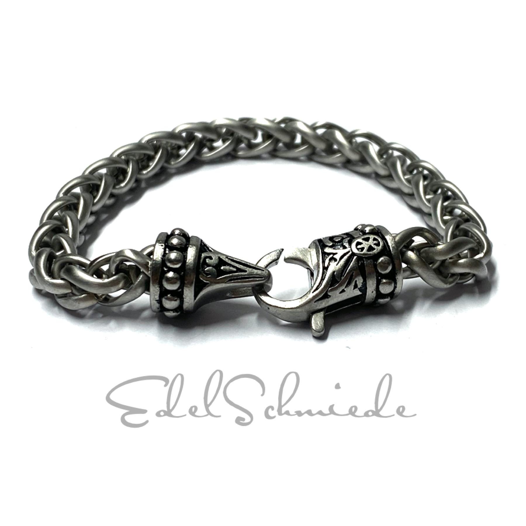 Armband Edelstahl Zopfkette Matt Robust Karabiner Groß 20cm Armband Edelstahl Zopfkette Matt Robust Karabiner Groß 20cm von EdelSchmiede925
