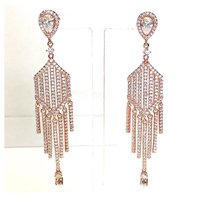 Auffallende Ohrringe in 925 Silber Rosé M Zirkonia von EdelSchmiede925