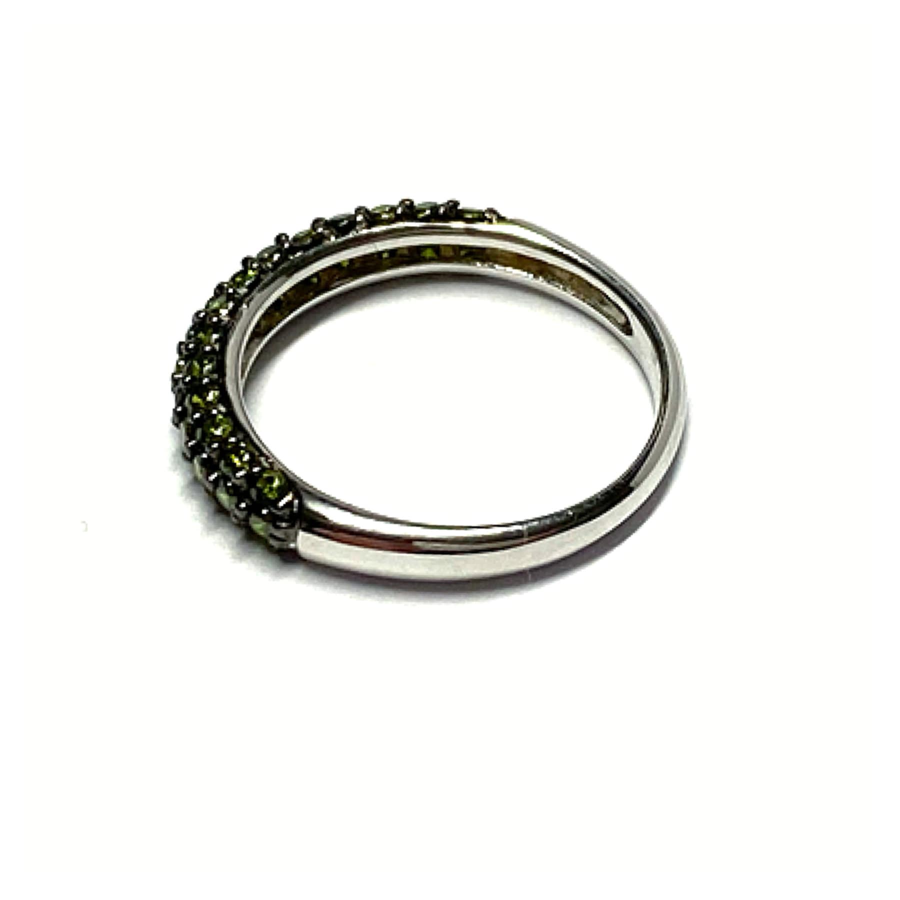 Bandring 925/ - Silber Rhodiniert Zirkonia Grün Silberring Ring #51 von EdelSchmiede925