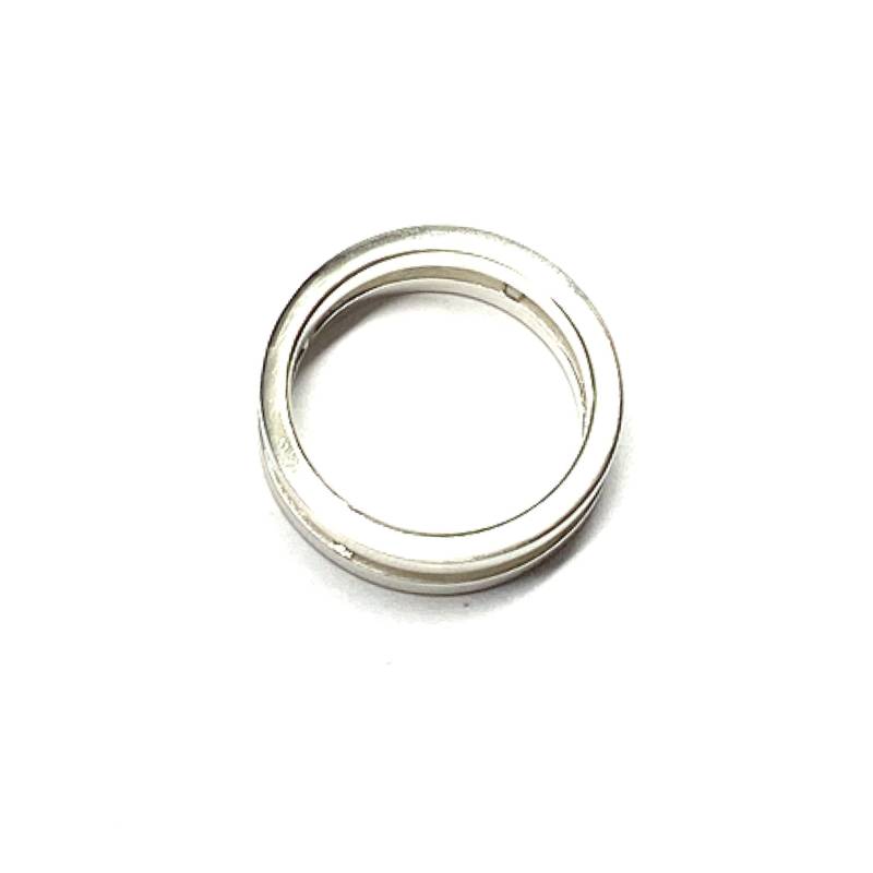 Bandring 925 Silber Palladium Inlay Matt Brillant 0, 01Ct Silberring Trauring #54 von EdelSchmiede925