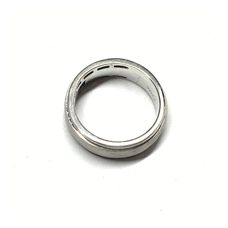 Bandring 925 Silber Rhodiniert Matt Zirkonia Carré Silberring Trauring #52 von EdelSchmiede925