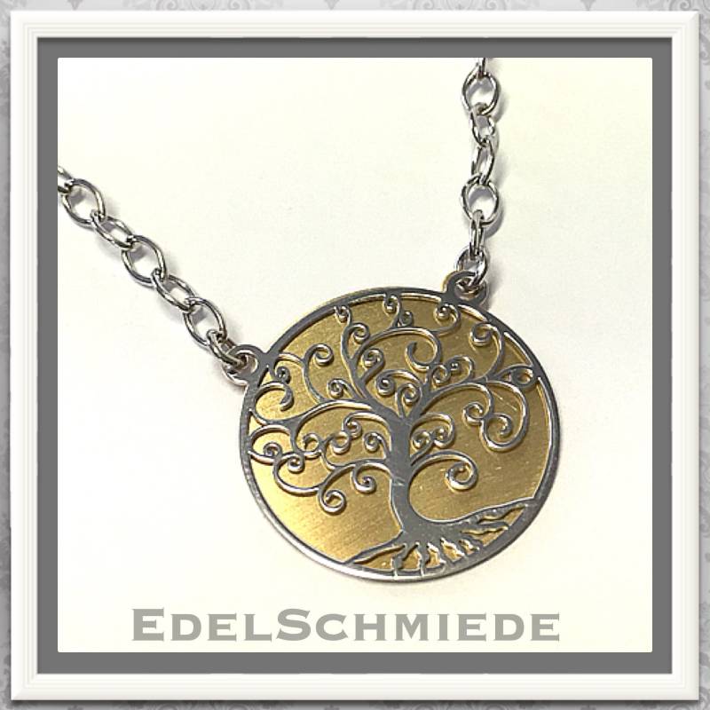 Collier Mit Integriertem Lebensbaum 925 Silber, Bi von EdelSchmiede925