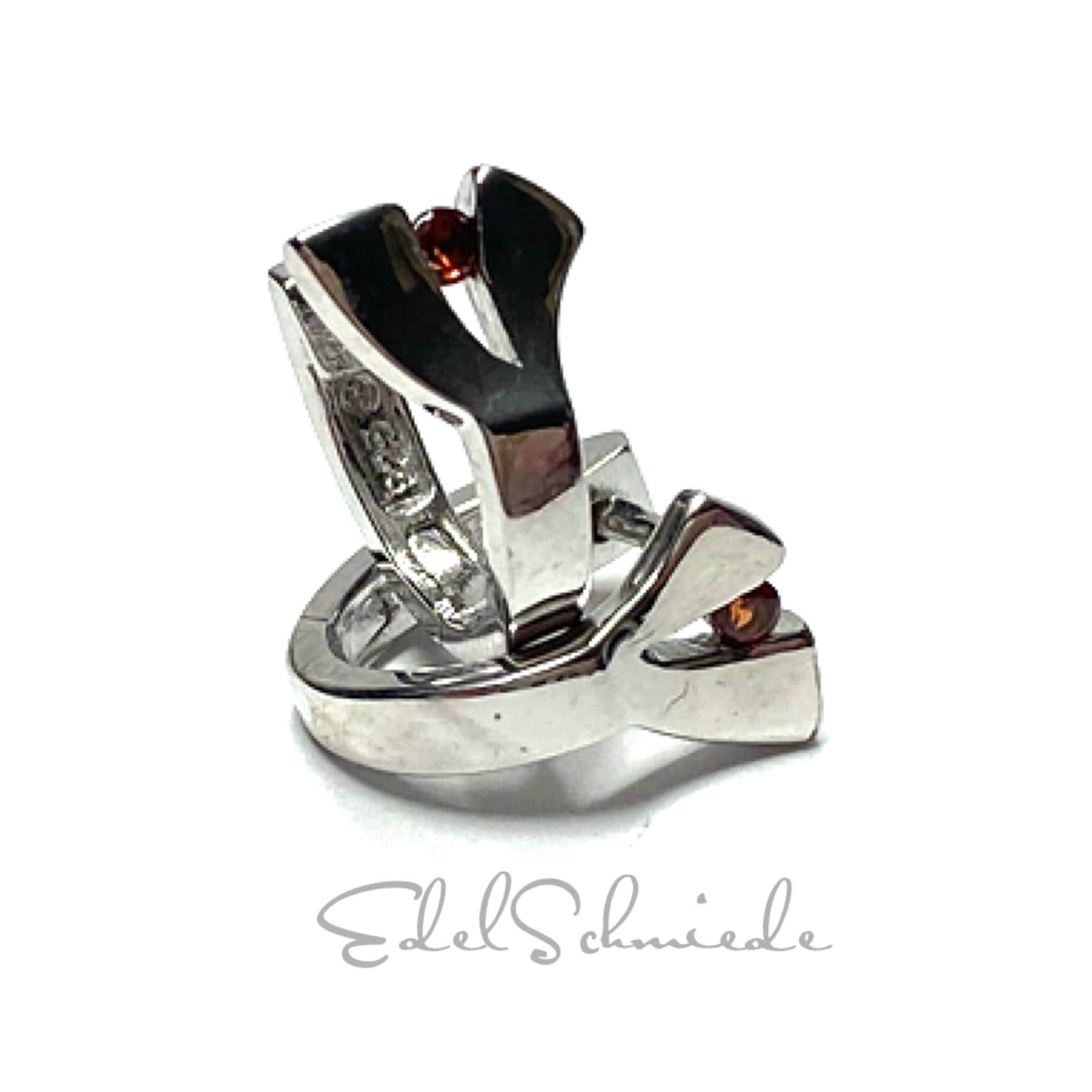 Creolen Silber 925/ - Rhodiniert Granat Glanz Scharniercreole Ohrring von EdelSchmiede925